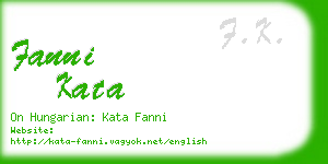 fanni kata business card